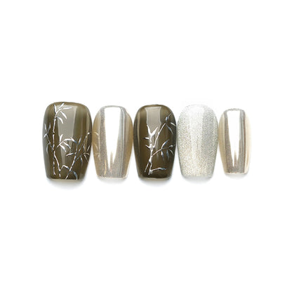 Bamboo Tint | Elegant Handmade Reusable Press-on Nails