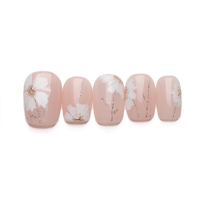 Flower Garden | Handpainting Sakura Handmade Reusable Press-on Nails