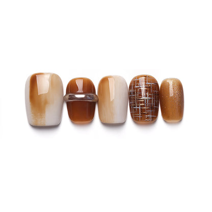 Amber | Chinese Style Handmade Reusable Press-on Nails