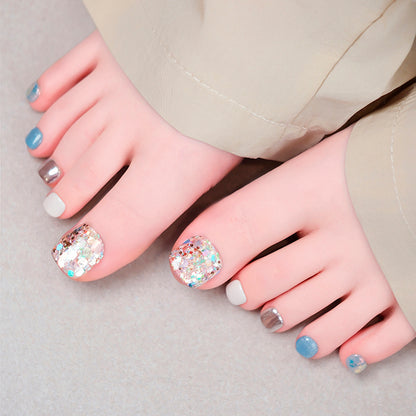 Ocean | Sparkling Handmade Reusable Press-on Toenails