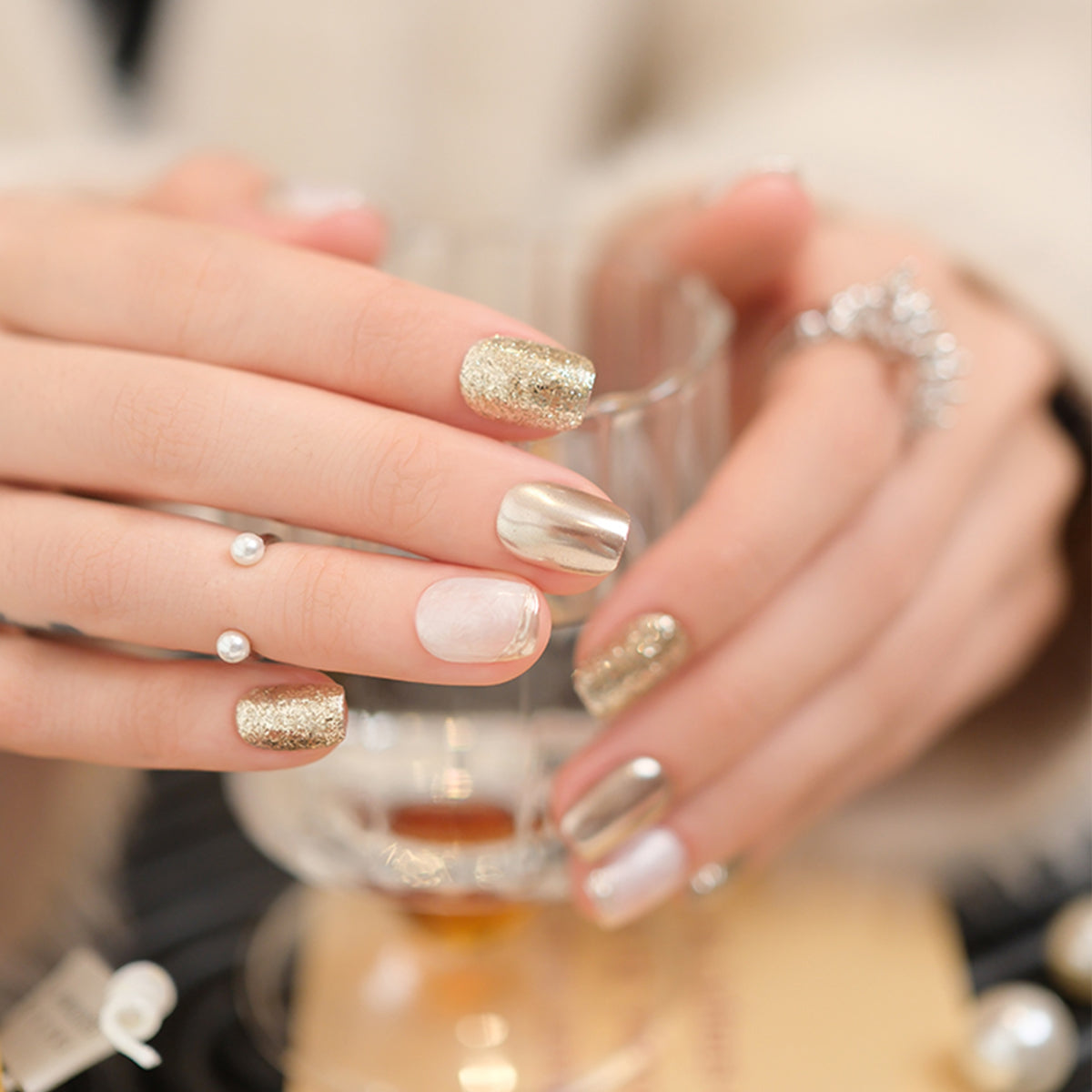 Luxury | Metallic Handmade Reusable Press-on Nails