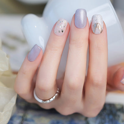 Purple Cream | French Style Handmade Reusable Press-on Nails