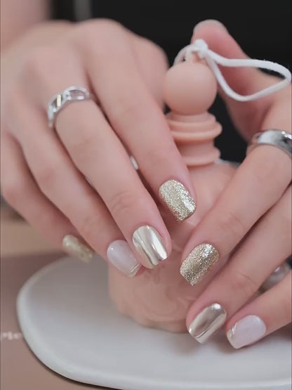 Luxury | Metallic Handmade Reusable Press-on Nails